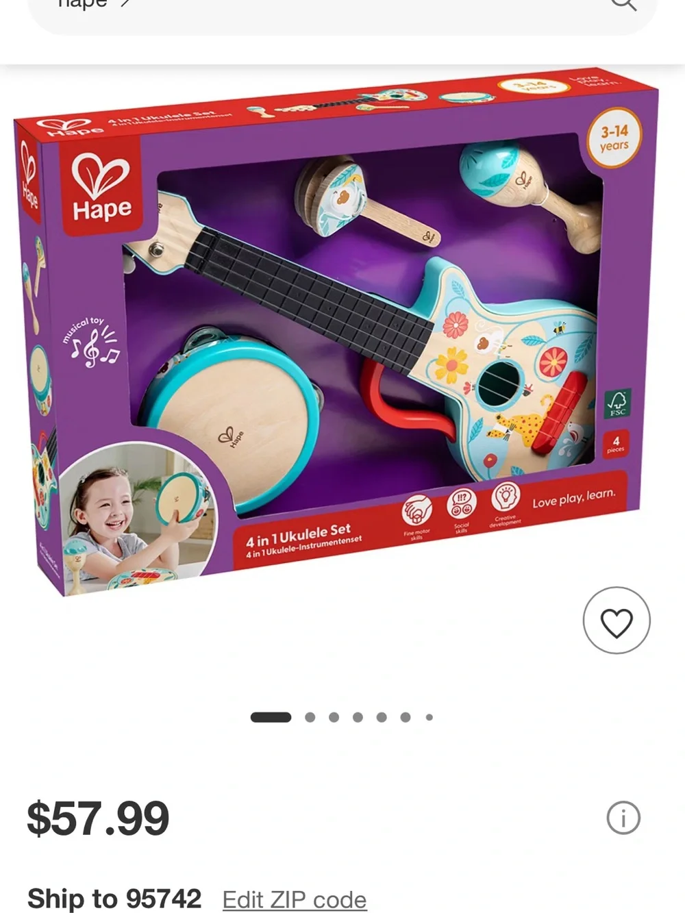 Hape Wooden Musical Instrument Set – 4-Piece